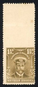 Southern Rhodesia SG3 1 1/2d Gutter Margin M/M (toned gum)