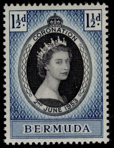 BERMUDA QEII SG134, 1½d black & blue, NH MINT.