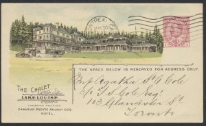 1908 Canada CPR 36B View Card EdwardVII The Chalet Lake Louise Earnings