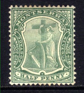 Montserrat 1904 - 08 KEV11 1/2d Green Device of Colony MM SG 24 ( F566 )