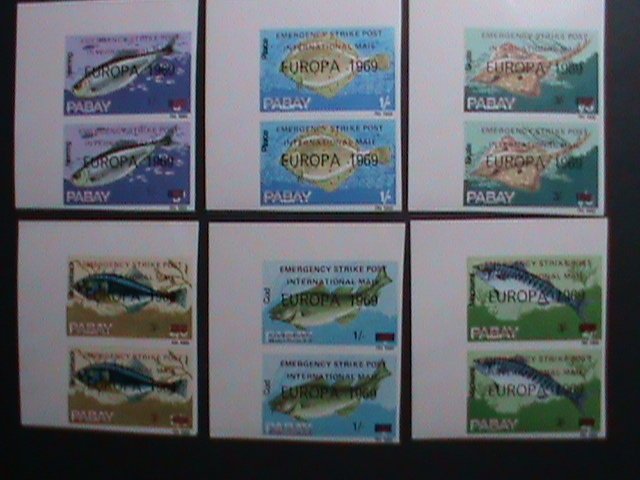 ​PABAY-1969-EUROPA-FISHES-EMERGENCY STRICK - INTERNATIONAL MAIL IMPERF PAIRS