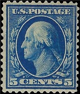 VEGAS -  1911 USA 5c Sc# 378, MNH, OG - Perf 12 - SL WM  - EY19