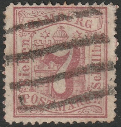 Hamburg 1865 Sc 20 used line cancel