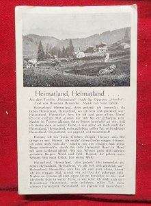 WW2 WWII German Third Reich Germany song Postcard Heimatland, Heimatland