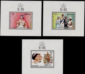 Liberia 788-90 deluxe sheets MNH Queen Elizabeth Silver Jubilee