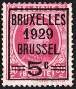 Belgium SC#195 5c King Albert: Surcharged & Precancelled (1929) Used