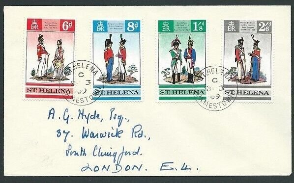 ST HELENA 1969 Uniforms set on FDC - JAMESTOWN cds.........................44123