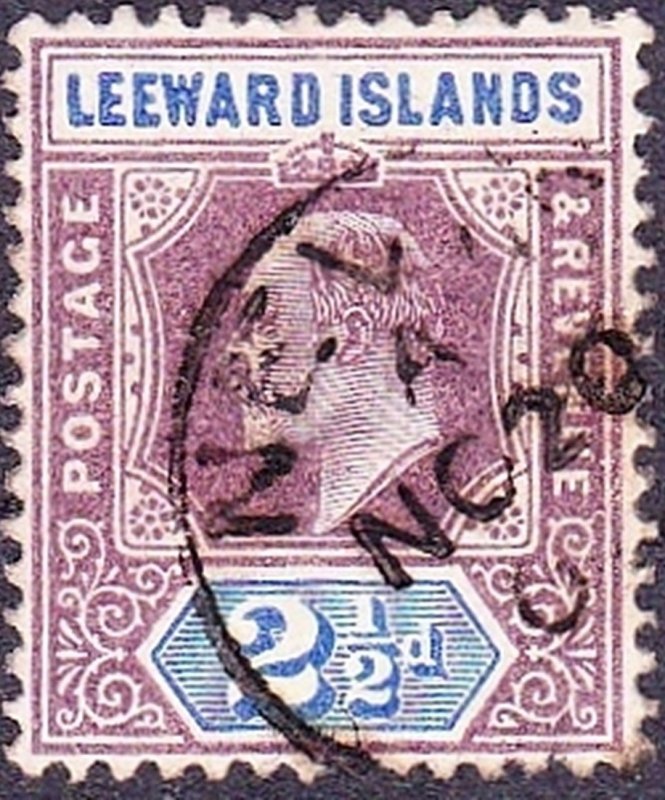 LEEWARD ISLANDS 1902 KEDVII  2.5d Dull Purple & Ultramarine SG23 Used