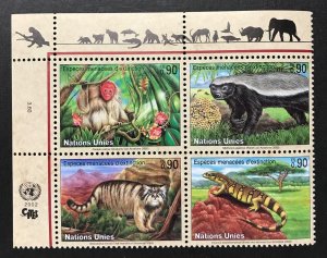 UN-Geneva - Endangered Species - 2001 - UL block - MNH