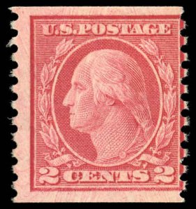 US Sc 492 Avg-F/Mint NO GUM - 1916 2¢ car (Type III) Washington Coil