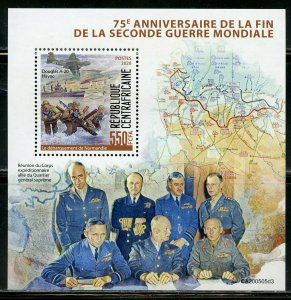 CENTRAL AFRICA  2020 75th ANNIVERSARY OF THE END OF WORLD WAR II SET OF 6 S/S NH