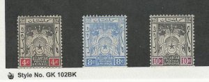 Malaya Kelantan, Postage Stamp, #3, 5-6 Mint Hinged, WMK3, 1911-15, JFZ