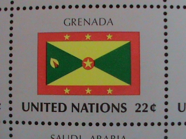 ​UNITED NATION-1985 SC#450-453  U. N. FLAGS SERIES MNH FULL SHEET- VERY FINE