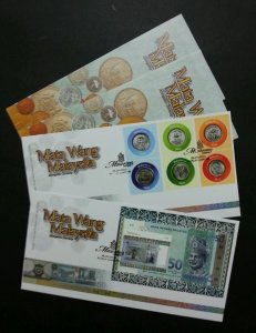 Malaysia Currency 2010 Banknotes Coin Money FDC *silver foil *odd shape *unusual