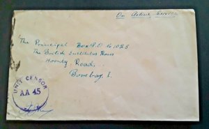 1945 FPO 134 Commilla To Bombay India Unit Censor Soldiers Free Mail Cover