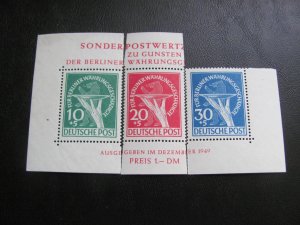 GERMANY BERLIN 1949 MNH SC 9NB1-3 BEAR SET FROM SS XF 350+ EUROS (123) PERFECT