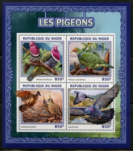 NIGER 2016 PIGEONS  SHEET MINT NH