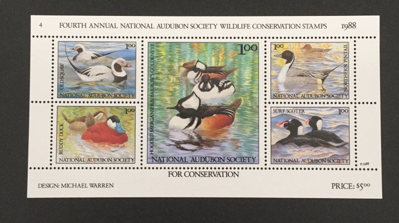 Wildlife Conservation Stamps 1985-91 S/S, MNH, 7 Pics