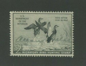 1951 US Federal Hunting Permit Duck Stamp #RW51 Used F/VF Faded Signature 
