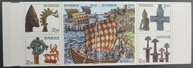 Sweden 1990 Vikingar (Viking Life) Booklet 20Kr, Complete 8 x 2.5 Kr Stamps  MNH