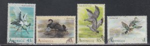 Australia # 1203-1206, Water Birds, Used, 1/2 Cat.