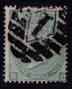 Great Britain 1865 QV Nr.48 1sh grn Plate-4  7/5 Nr.-1 Highgate London F/VF/Used
