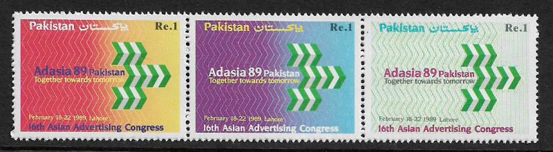 Pakistan #704 MNH Strip - Asian Advertising Congress (b)