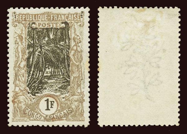 FRENCH CONGO Scott #47 1900 coconut grove perf 11 unused HR