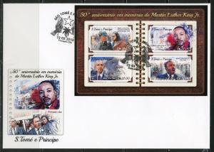 SAO TOME  2018 90th MEMORIAL OF   MARTIN LUTHER KING,Jr. SHEET  FDC