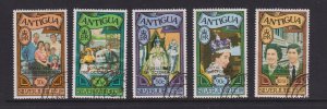 Antigua   #477-481 used 1977  Royal Family  overprint royal visit