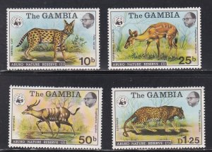 Gambia # 341-344 & 344a, WWF Abuko Nature Reserve, Mint NH, 1/2 Cat.