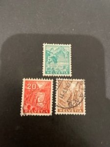 Switzerland sc 228d,232C,233A uhr