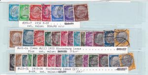 Germany # 391-397, 401-414, 415-431, Hindenburg Issues, Used, 1/3 Cat.
