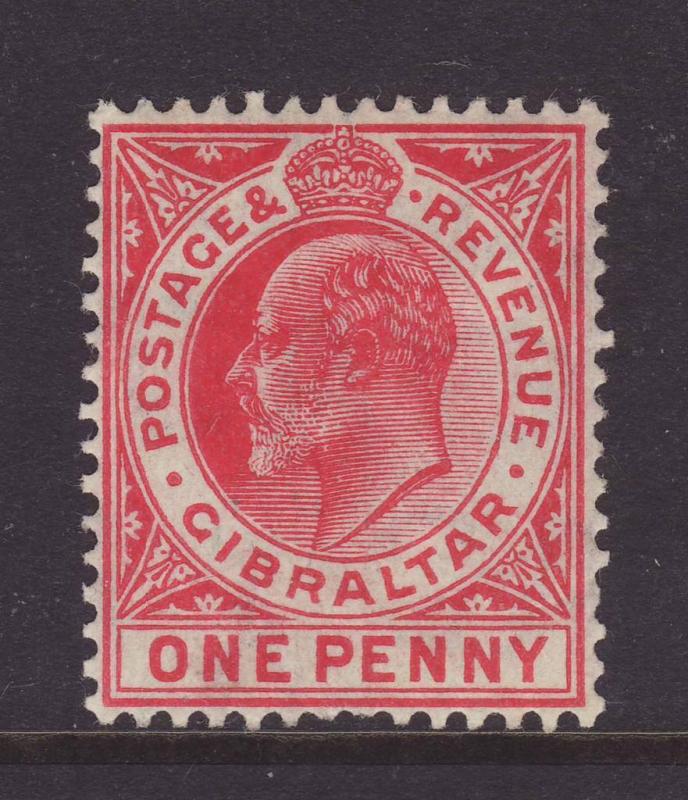 1906 Gibraltar 1d Mounted Mint SG67