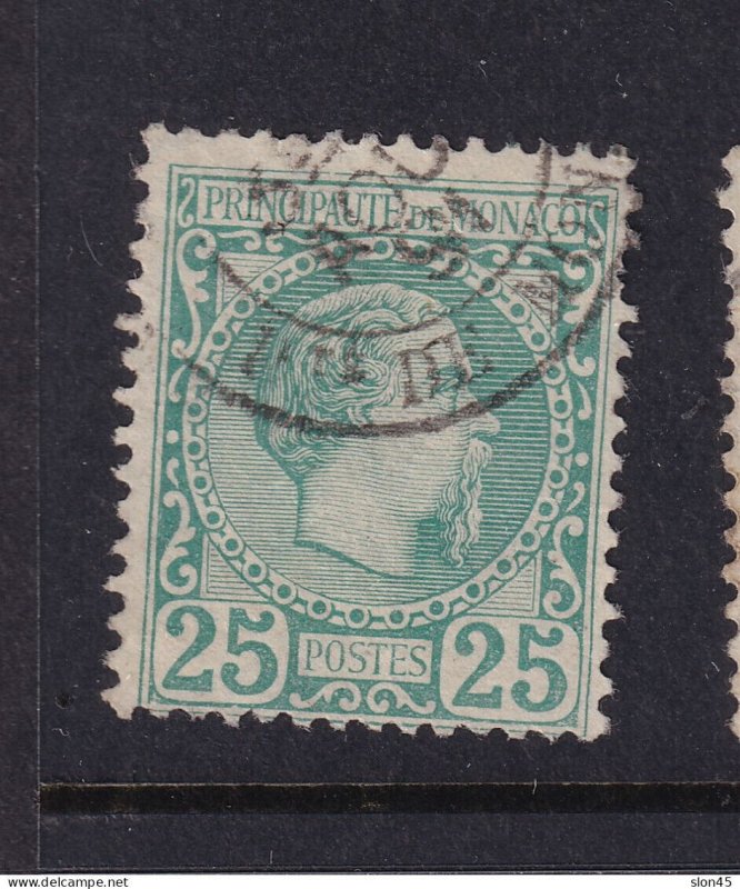 Monaco 1885 25c green Used 15428