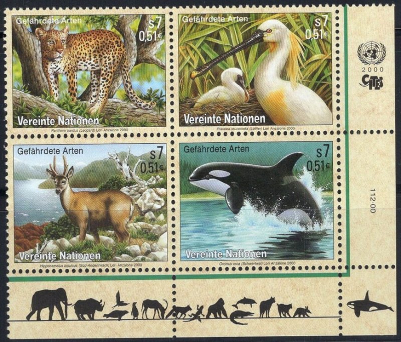 2000 UN Vienna 303-306VB Sea fauna 5,00 €