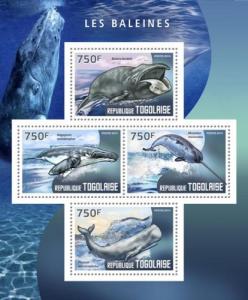 TOGO 2014 SHEET WHALES MARINE LIFE tg14406a