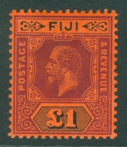 SG 137 Fiji 1912-23. £1 purple & black/red. Very lightly mounted mint CAT £275