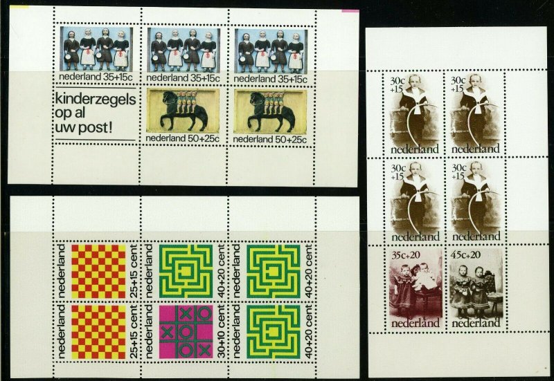 NETHERLANDS #B468a #B478a #B491a #B499a #507a #B515a Semi Postal Stamps Sheets