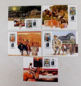 Australia #1304a-e on Maxim Cards, Fancy Cancels, Org pkg, 1987, Diff stmp each