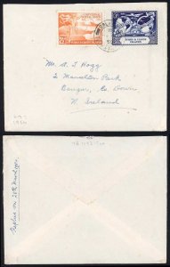 Turks and Caicos KGVI 2 1/2d and 3d UPU on Cover Salt Cay Pmk