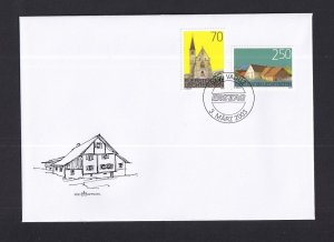 Liechtenstein   #1251-1252  FDC  2003  building preservation