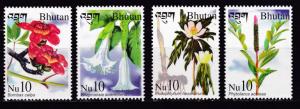 Bhutan 2002  Medicinal Plants complete (4) + Souvenir Sheet of 4  VF/NH