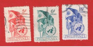 Philippines #569-571  VF  used   UN Day  Free S/H