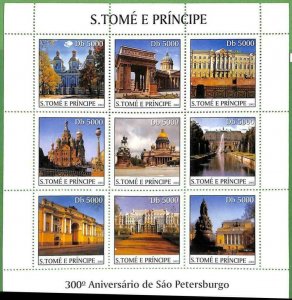 A3431 - SAO TOME & PRINCE ERROR MISSPERF: 2003, St. Petersburg, architecture-