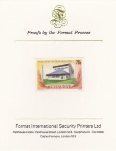 St VINCENT 1985  FLOUR MILLING  imperf on FORMAT INTERNATIONAL PROOF CARD