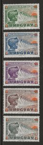 Uruguay Scott catalog #B5-B7 & CB1-CB2 MNH