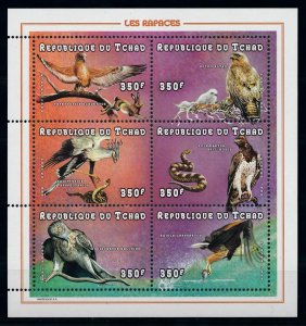 [77233] Tchad 1998 Birds Oiseaux Uccelli Souvenir Sheet MNH KB 1703-1708