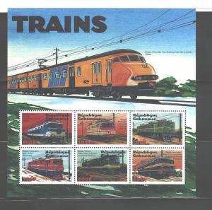 REP.GABONAISE 2000TRAINS-LOKOMOTIVESSheet of 6+MSs#991-994