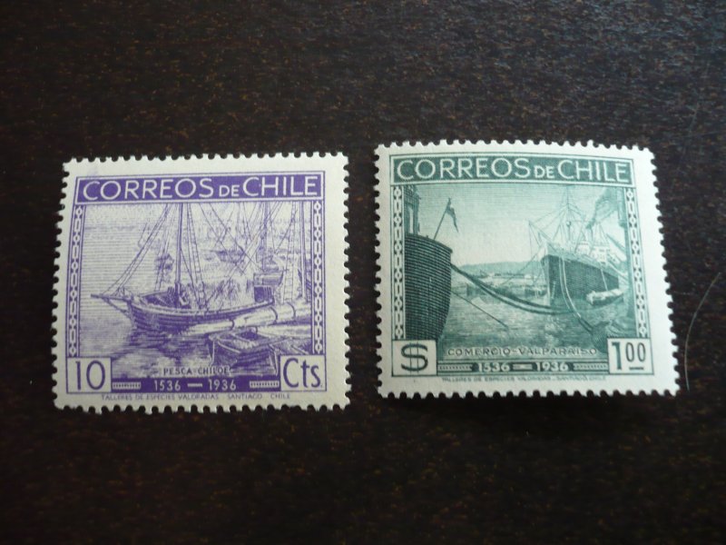 Stamps - Chile - Scott# 187, 193 - Mint Never Hinged Part Set of 2 Stamps